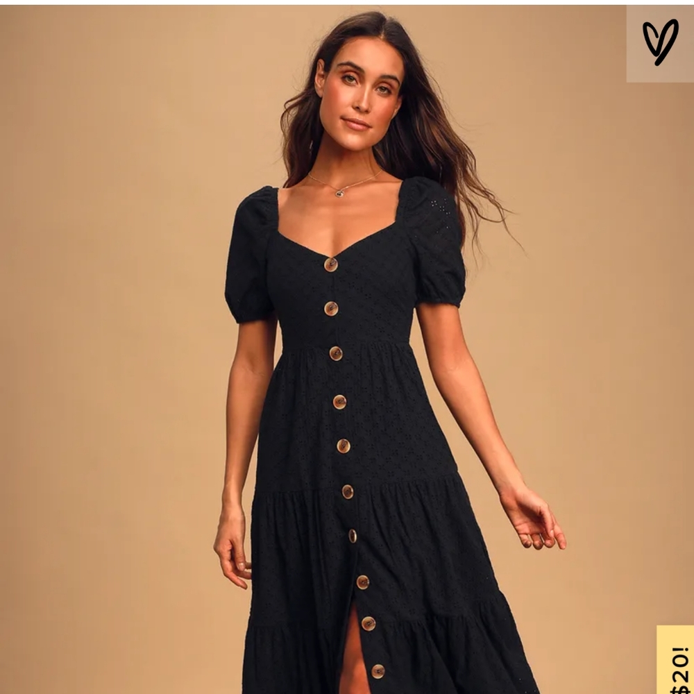 NWT Lulu's You're My Home black eyelet lace dress
